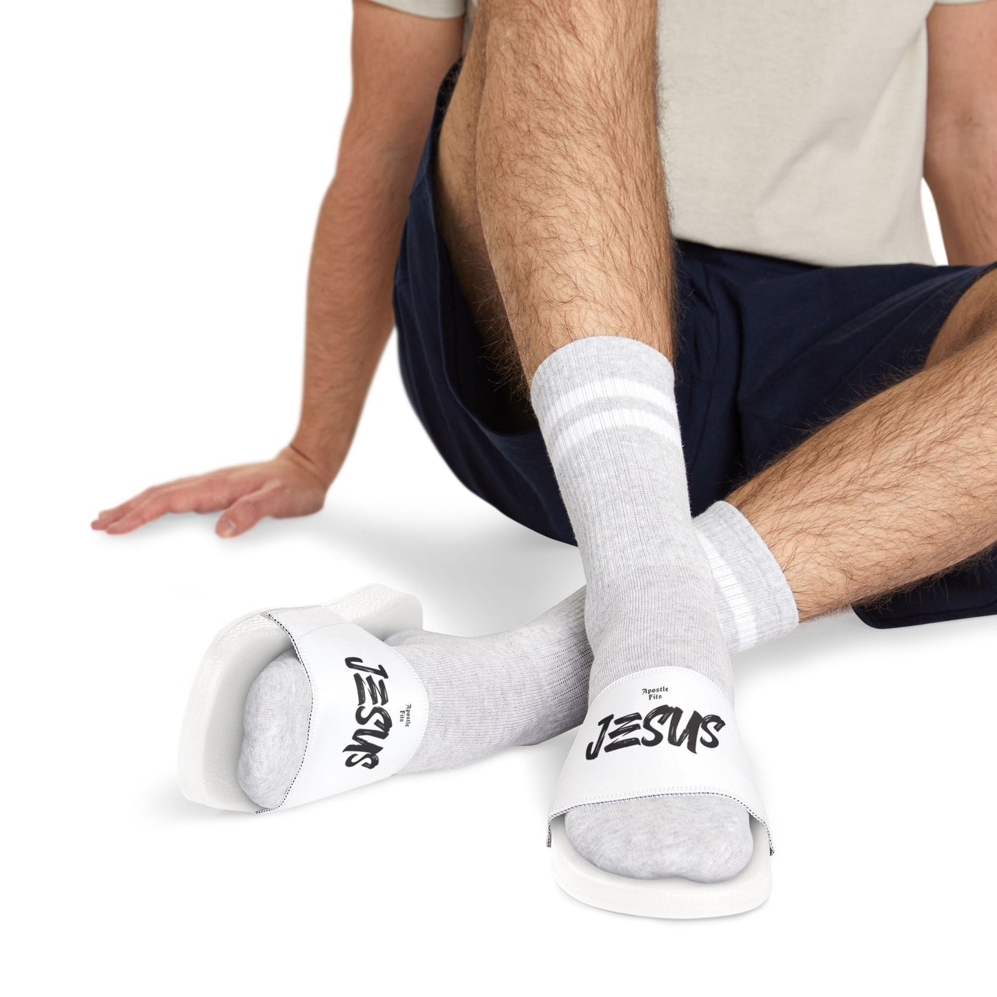 Men's Removable-Strap Sandals with 'Jesus' Design, Casual Footwear for Summer, Perfect for Beach, Church, and Everyday Wear