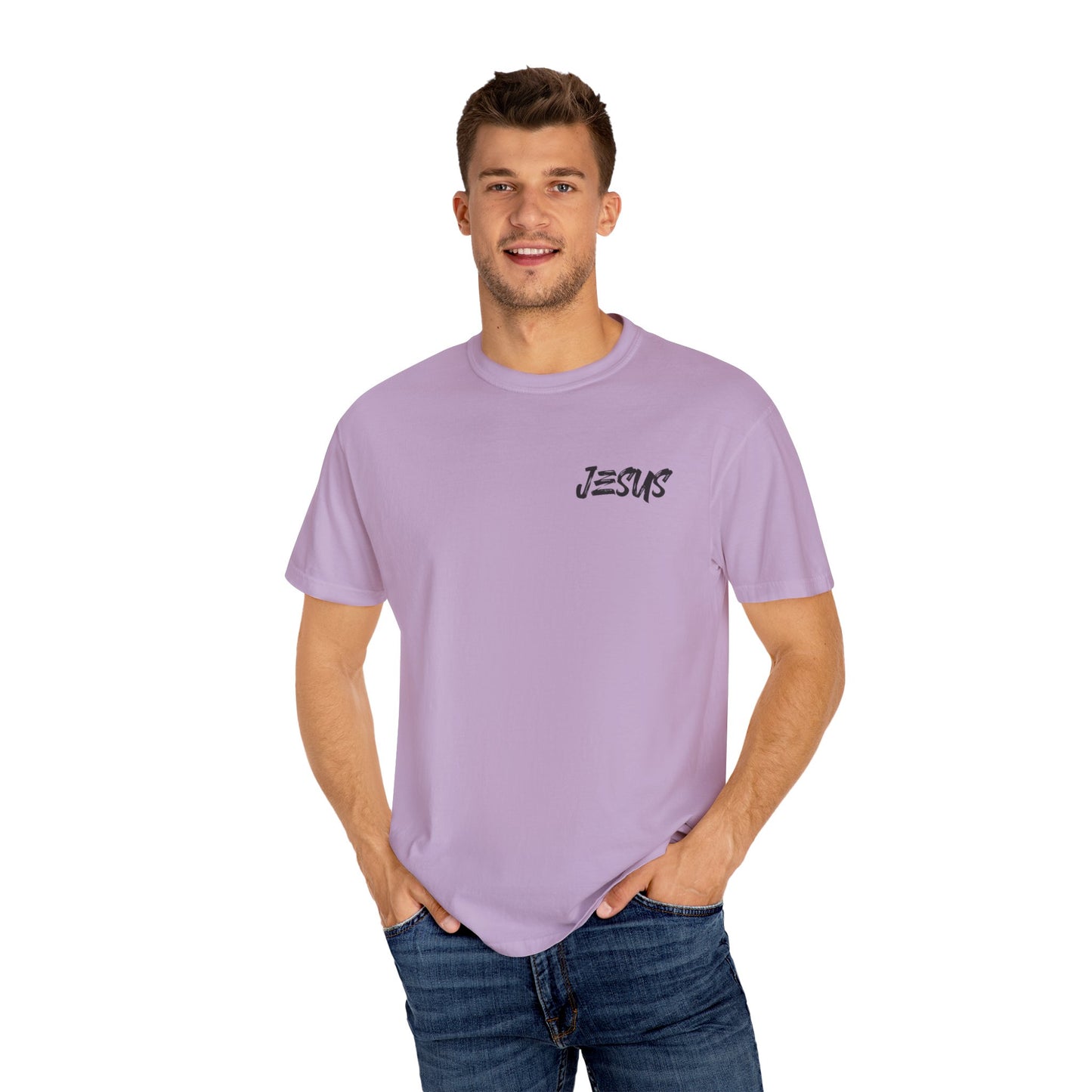 Faith-Inspired Garment-Dyed T-shirt, Jesus T-shirt, Christian Apparel, Religious Gift, Spiritual Wear, Inspirational Shirt
