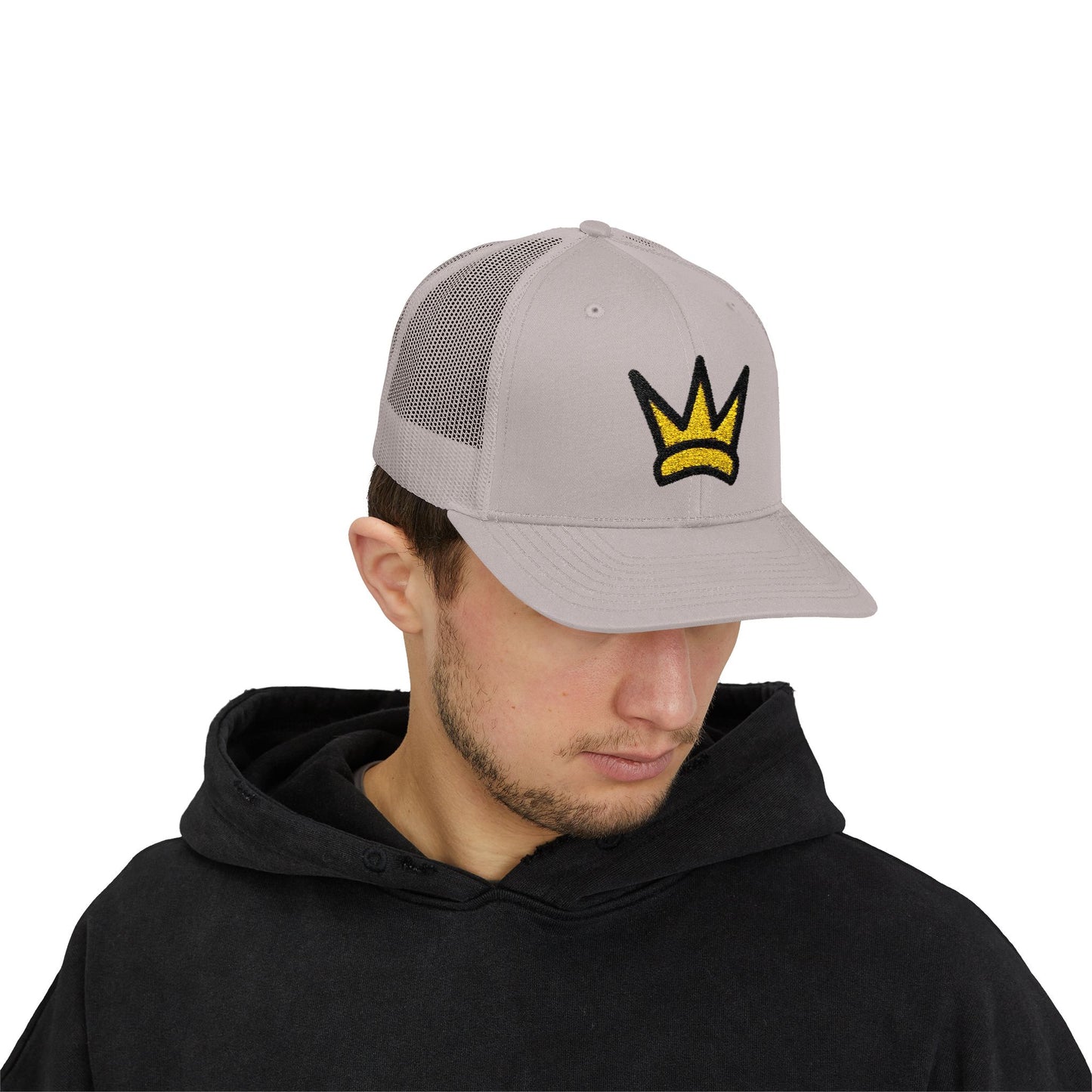 Snapback Trucker Cap with Crown Design, Adjustable Hat for Sports, Casual Wear, Gifts, Men and Women