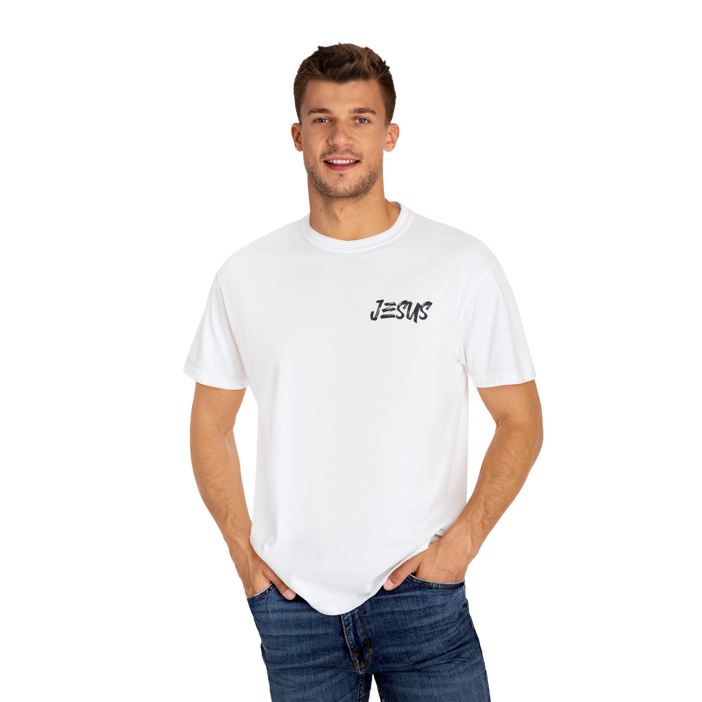 Faith-Inspired Garment-Dyed T-shirt, Jesus T-shirt, Christian Apparel, Religious Gift, Spiritual Wear, Inspirational Shirt