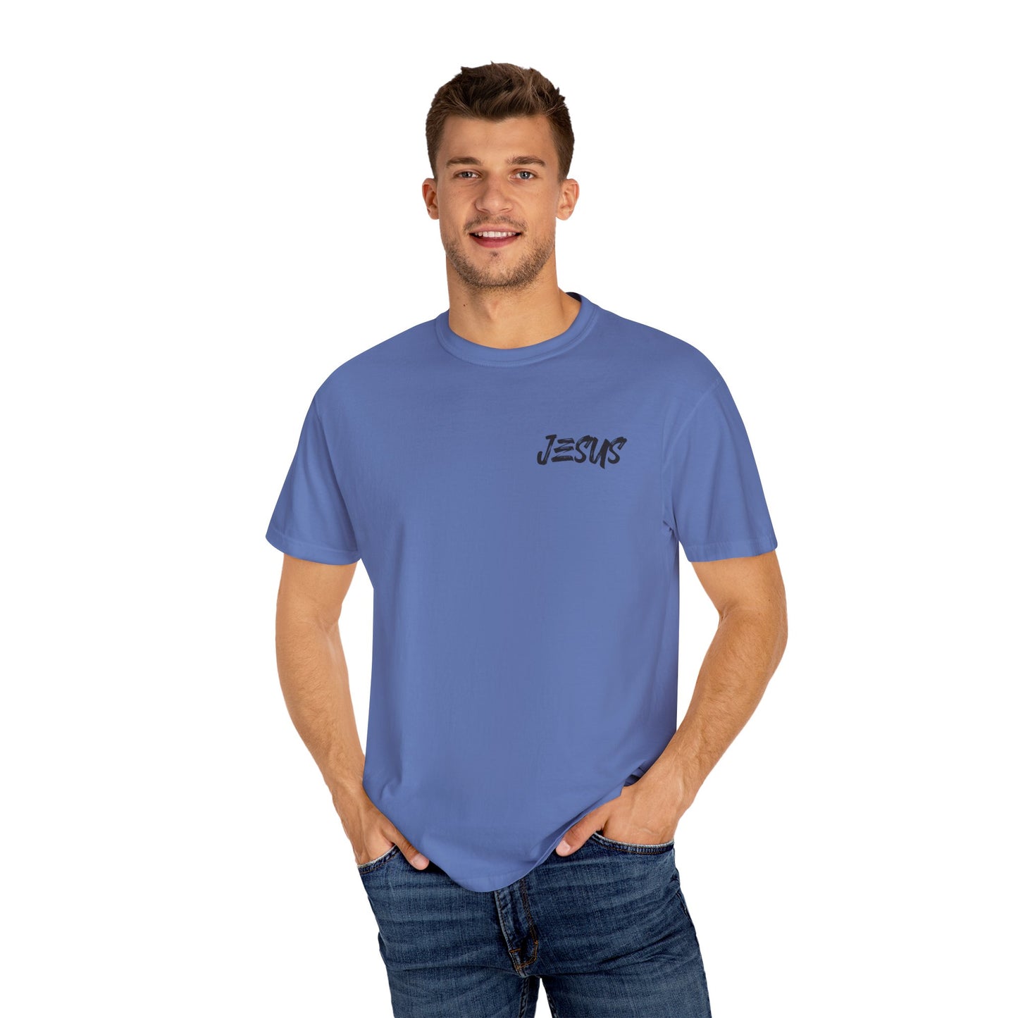 Faith-Inspired Garment-Dyed T-shirt, Jesus T-shirt, Christian Apparel, Religious Gift, Spiritual Wear, Inspirational Shirt